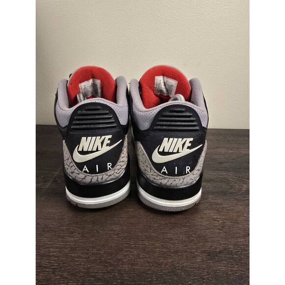 Size 9 - Air Jordan 3 Retro OG 2024 Black Cement Men's Basketball Shoes - Picture 5 of 8